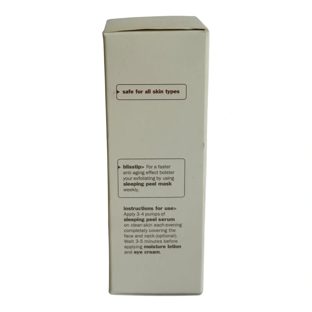 Bliss Sleeping Peel Serum Exfoliating Gel 1 fl oz New